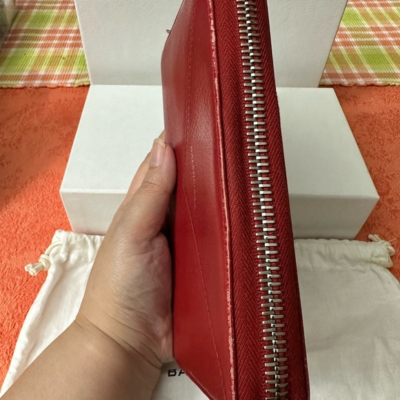 Balenciaga Red Long Zipped Wallet Soft Leather - Picture 4 of 16